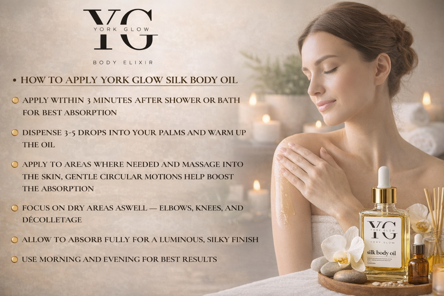 York Glow™ Silk Body Oil | Luxury Body Elixir